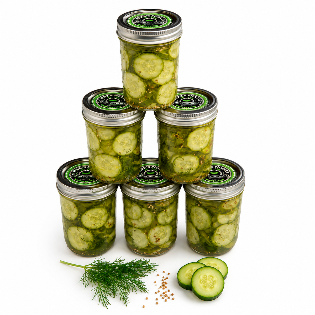 Hanks Garlic and Dill 8oz jars Pack of 6