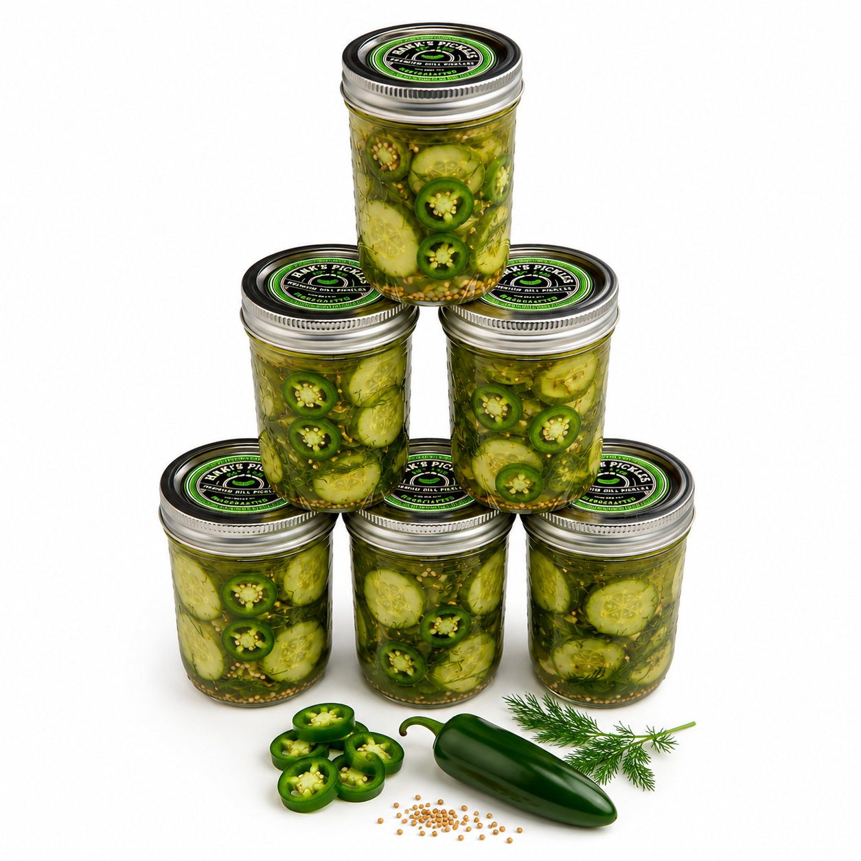 Hank's Hot Pickles 8oz Pack of 6